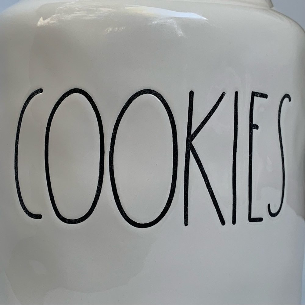 Rae Dunn COOKIES Canister Jar Ceramic 8 Inch Tall Chubby Dimples NWT 2017 OG HTF - Picture 3 of 15
